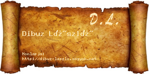 Dibuz László névjegykártya